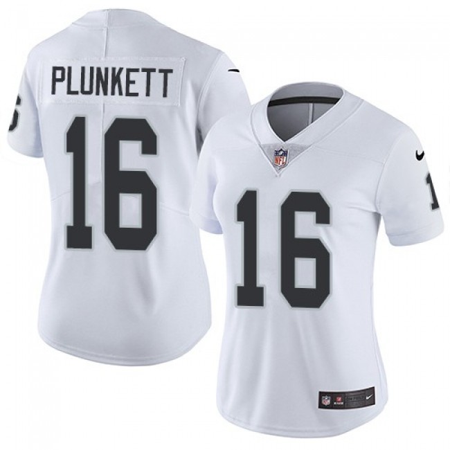 Women's Raiders #16 Jim Plunkett White Stitched NFL Vapor Untouchable Limited Jersey