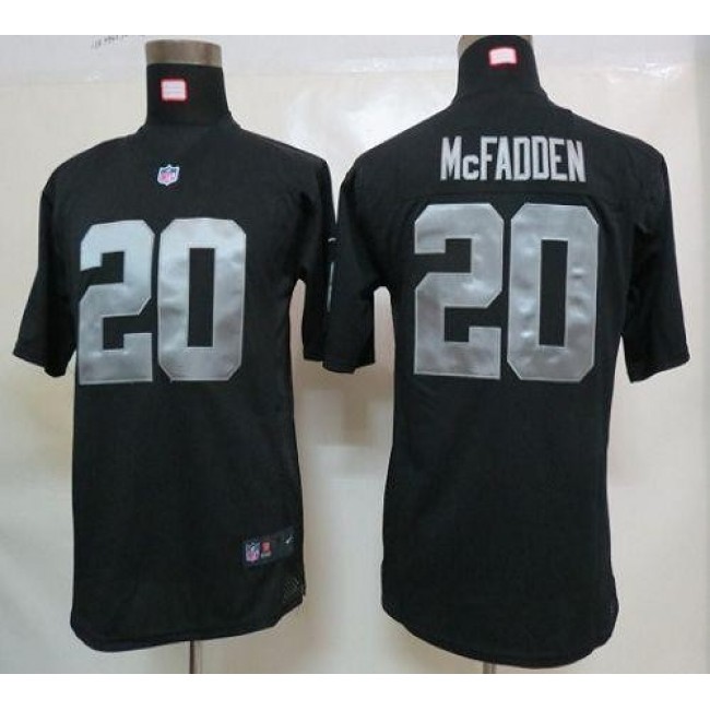 Las Vegas Raiders #20 Darren McFadden Black Team Color Youth Stitched NFL Elite Jersey