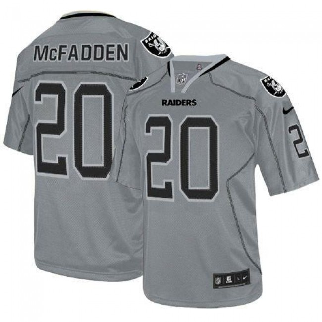 Las Vegas Raiders #20 Darren McFadden Lights Out Grey Youth Stitched NFL Elite Jersey
