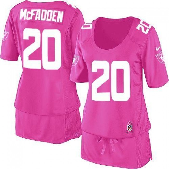 Women's Raiders #20 Darren McFadden Pink Breast Cancer Awareness Stitched NFL Elite Jersey