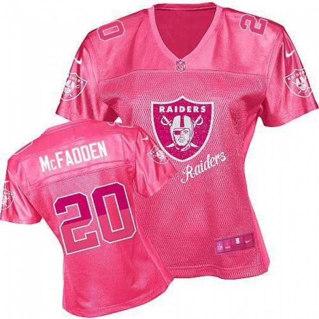 Women's Raiders #20 Darren McFadden Pink Fem Fan NFL Game Jersey