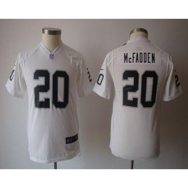 Las Vegas Raiders #20 Darren McFadden White Youth NFL Game Jersey