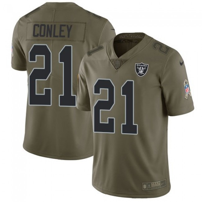 Nike Raiders #21 Gareon Conley Olive Men's Stitched NFL Limited 2017 Salute To Service Jersey