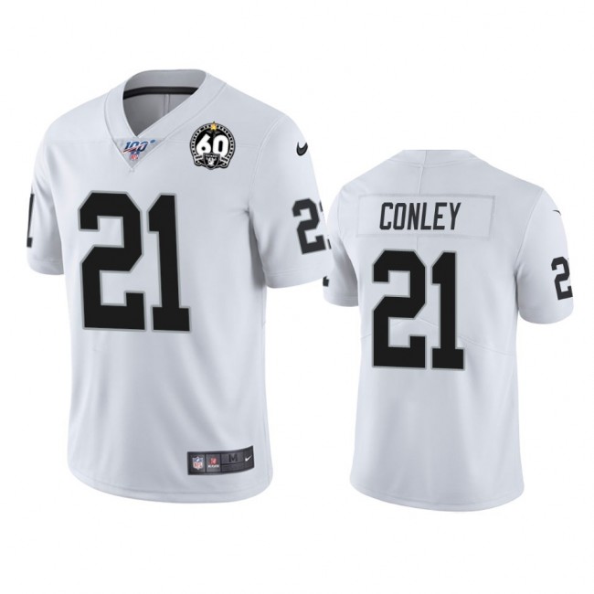 Nike Raiders #21 Gareon Conley White 60th Anniversary Vapor Limited Stitched NFL 100th Season Jersey