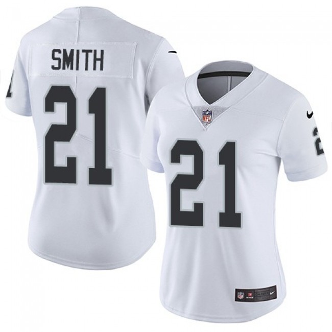 Women's Raiders #21 Sean Smith White Stitched NFL Vapor Untouchable Limited Jersey