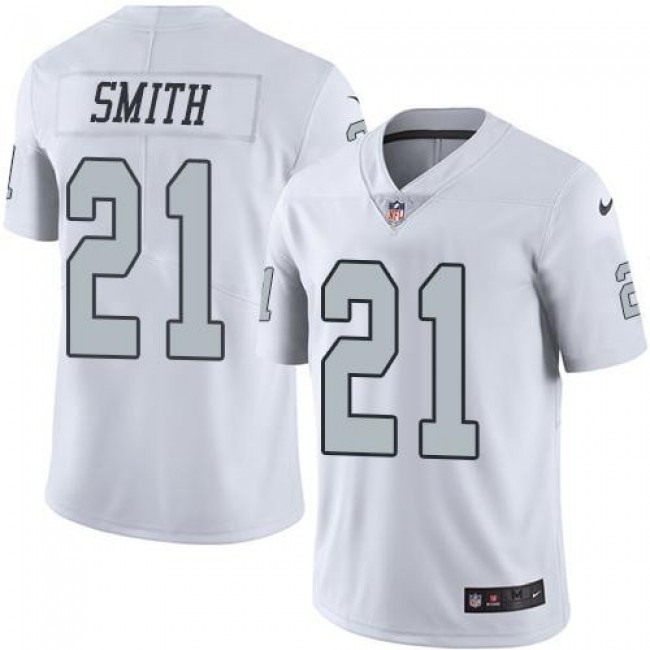 Las Vegas Raiders #21 Sean Smith White Youth Stitched NFL Limited Rush Jersey