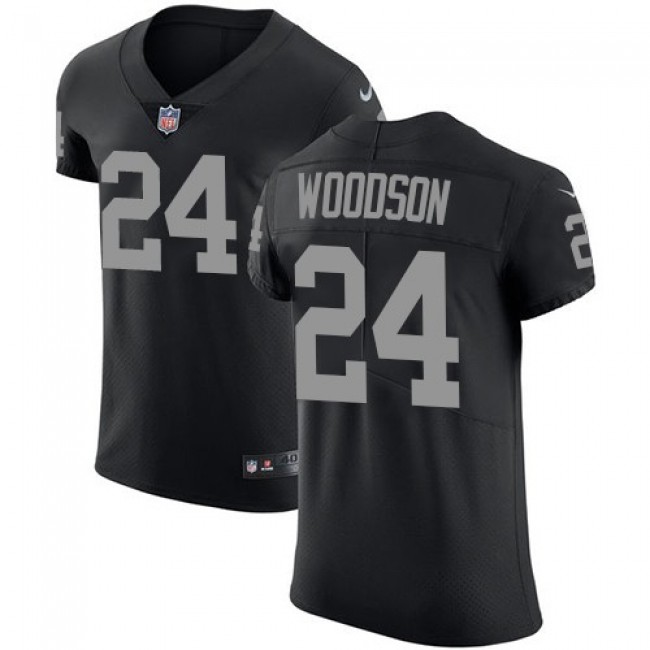 Nike Raiders #24 Charles Woodson Black Team Color Men's Stitched NFL Vapor Untouchable Elite Jersey