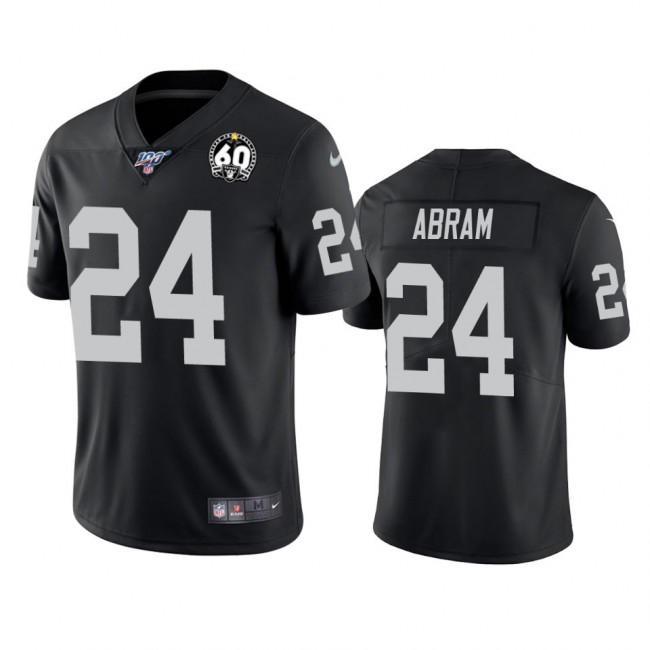 Nike Raiders #24 Johnathan Abram Black 60th Anniversary Vapor Limited Stitched NFL 100th Season Jersey
