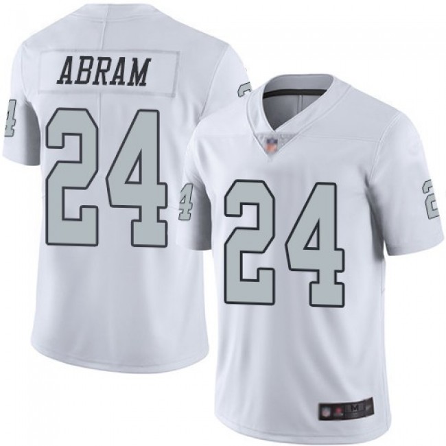 Nike Raiders #24 Johnathan Abram White Men's Stitched NFL Limited Rush Jersey