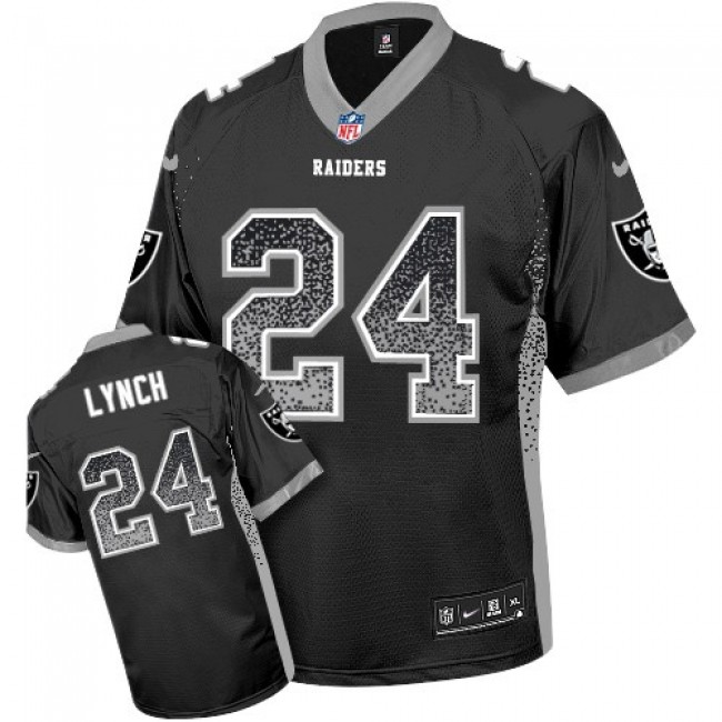 Nike Raiders #24 Marshawn Lynch Black Men's Stitched NFL Elite Drift Fashion Jersey