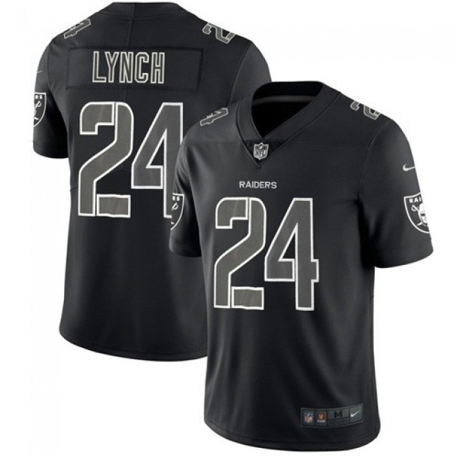 Nike Raiders #24 Marshawn Lynch Black Men's Stitched NFL Limited Rush Impact Jersey