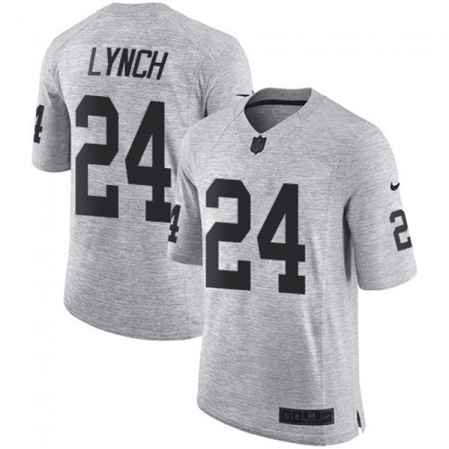 Nike Raiders #24 Marshawn Lynch Gray Men's Stitched NFL Limited Gridiron Gray II Jersey