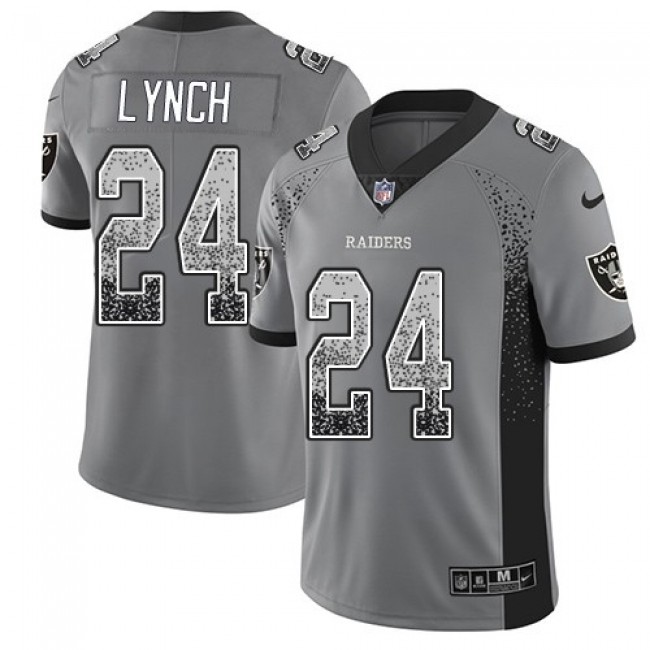 Nike Raiders #24 Marshawn Lynch Gray Men's Stitched NFL Limited Rush Drift Fashion Jersey