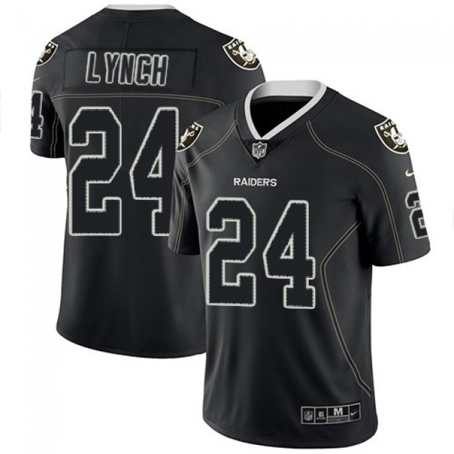Nike Raiders #24 Marshawn Lynch Lights Out Black Men's Stitched NFL Limited Rush Jersey