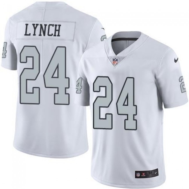 Nike Raiders #24 Marshawn Lynch White Men's Stitched NFL Limited Rush Jersey