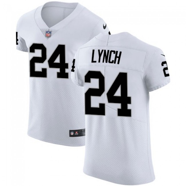 Nike Raiders #24 Marshawn Lynch White Men's Stitched NFL Vapor Untouchable Elite Jersey