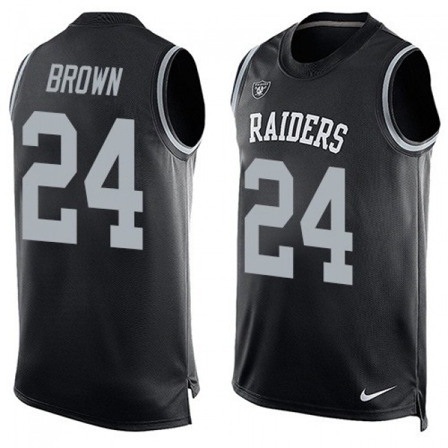 Nike Raiders #24 Willie Brown Black Team Color Men's Stitched NFL Limited Tank Top Jersey