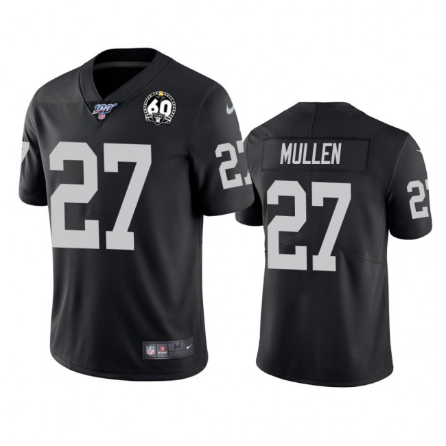 Nike Raiders #27 Trayvon Mullen Black 60th Anniversary Vapor Limited Stitched NFL 100th Season Jersey