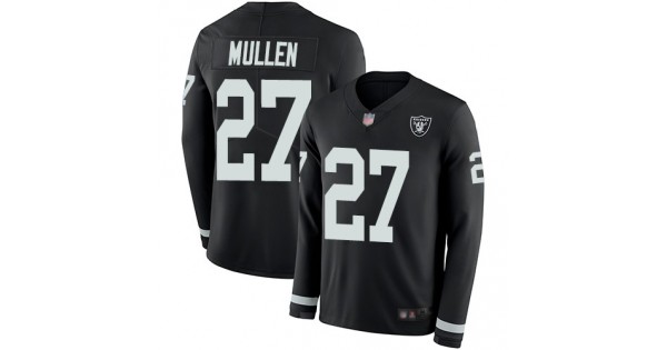 نون لابتوب Raiders #27 Trayvon Mullen Anthracite Salute to Service Men's Stitched Football Limited Therma Long Sleeve Jersey نون لابتوب