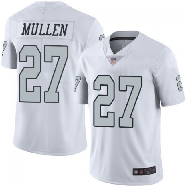 Nike Raiders #27 Trayvon Mullen White Men's Stitched NFL Limited Rush Jersey