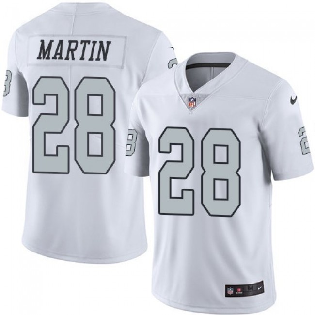 Nike Raiders #28 Doug Martin White Men's Stitched NFL Limited Rush Jersey