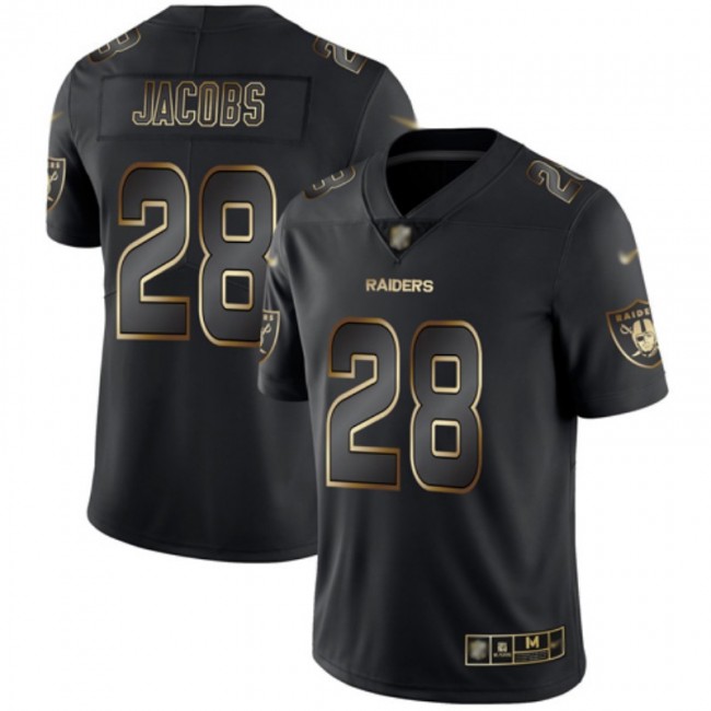 Nike Raiders #28 Josh Jacobs Black/Gold Men's Stitched NFL Vapor Untouchable Limited Jersey
