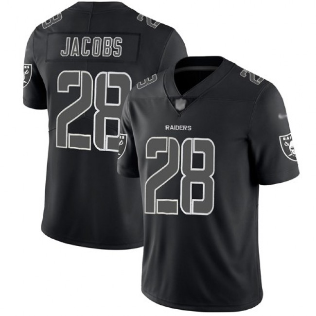 Nike Raiders #28 Josh Jacobs Black Men's Stitched NFL Limited Rush Impact Jersey