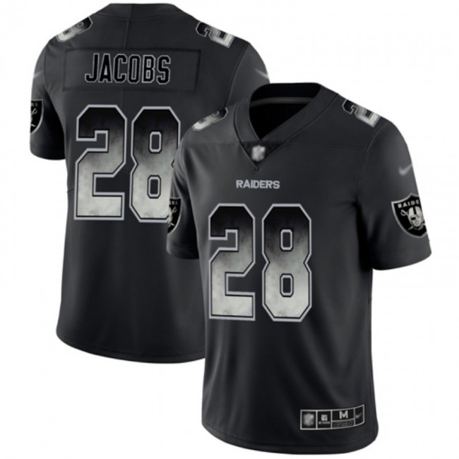 Nike Raiders #28 Josh Jacobs Black Men's Stitched NFL Vapor Untouchable Limited Smoke Fashion Jersey