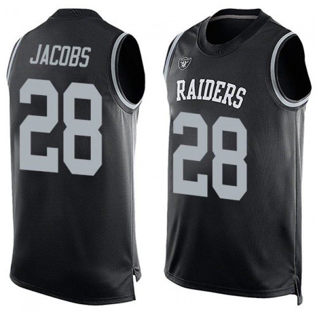 Nike Raiders #28 Josh Jacobs Black Team Color Men's Stitched NFL Limited Tank Top Jersey