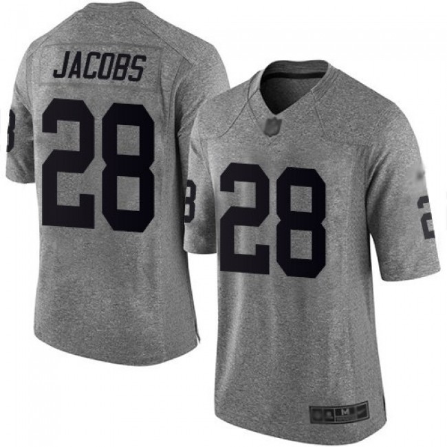 Nike Raiders #28 Josh Jacobs Gray Men's Stitched NFL Limited Gridiron Gray Jersey