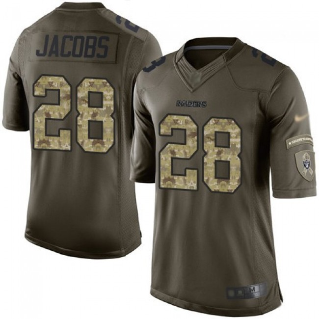 Nike Raiders #28 Josh Jacobs Green Men's Stitched NFL Limited 2015 Salute To Service Jersey