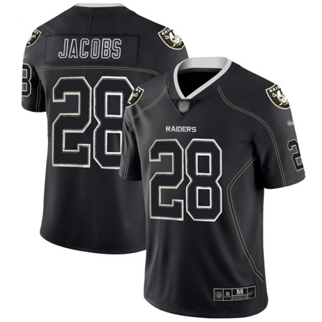 Nike Raiders #28 Josh Jacobs Lights Out Black Men's Stitched NFL Limited Rush Jersey