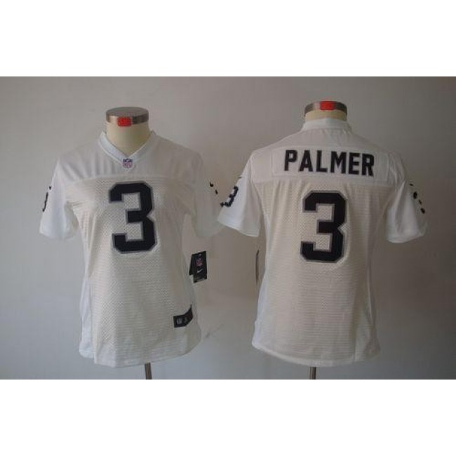 Women's Raiders #3 Carson Palmer White Stitched NFL Limited Jersey