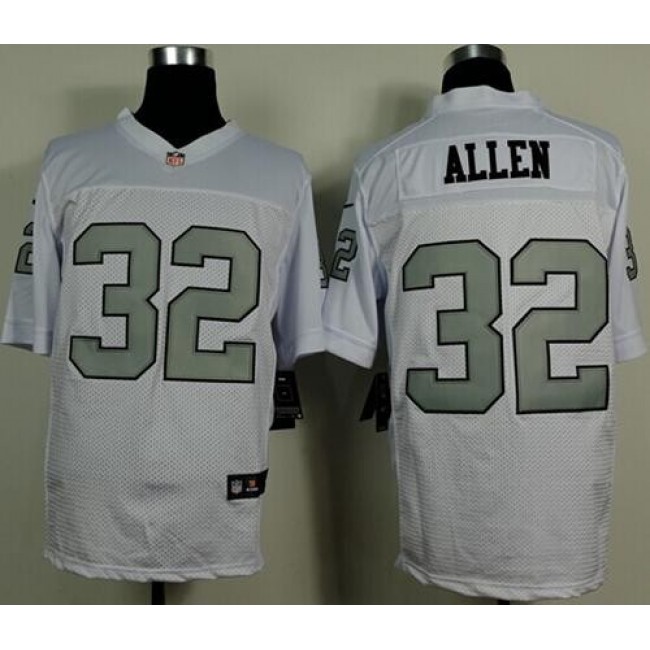 Nike Raiders #32 Marcus Allen White Silver No. Men's Stitched NFL Elite Jersey