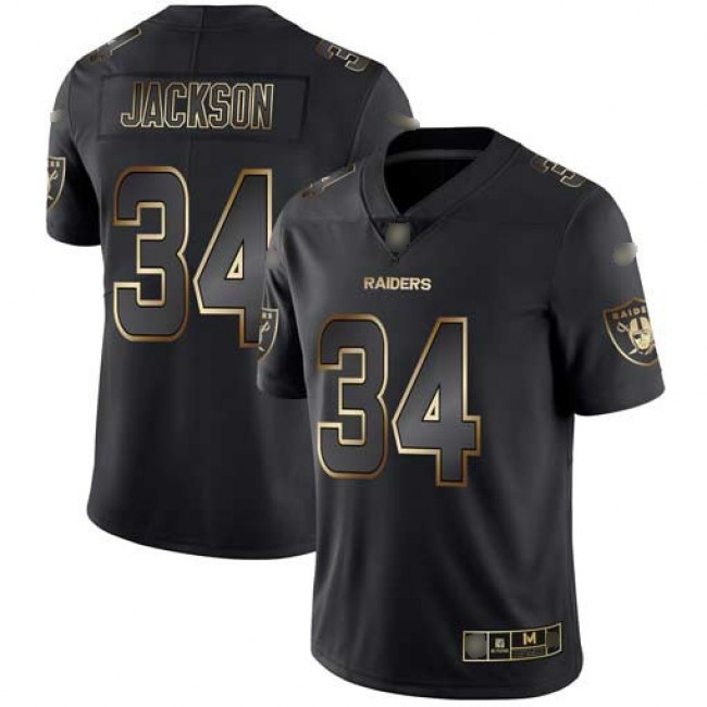 Nike Raiders #34 Bo Jackson Black/Gold Men's Stitched NFL Vapor Untouchable Limited Jersey