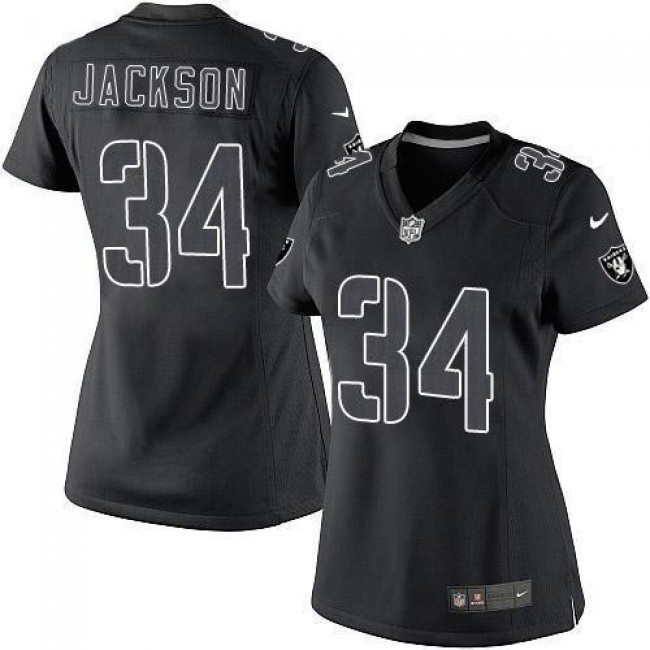 Women's Raiders #34 Bo Jackson Black Impact Stitched NFL Limited Jersey