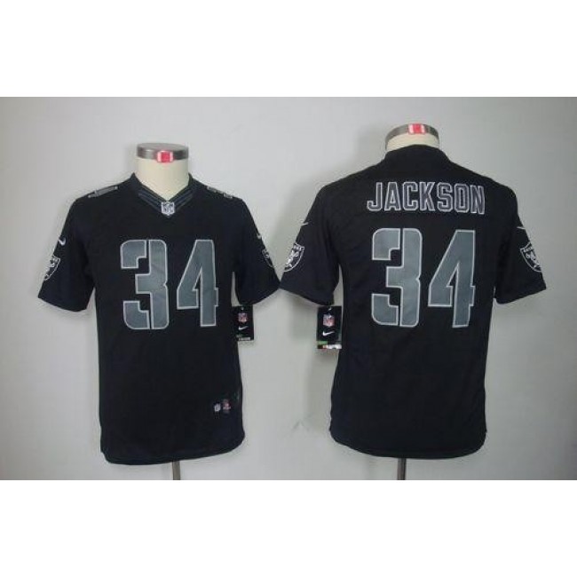 Las Vegas Raiders #34 Bo Jackson Black Impact Youth Stitched NFL Limited Jersey