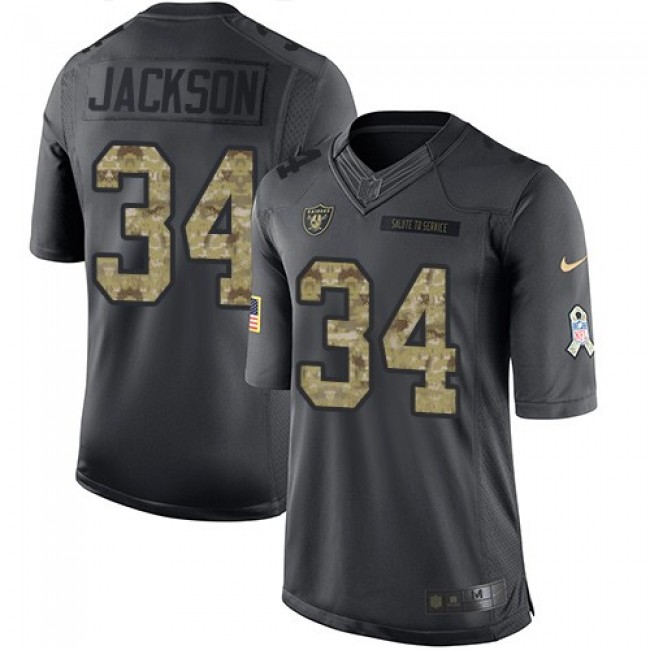 Nike Raiders #34 Bo Jackson Black Men's Stitched NFL Limited 2016 Salute To Service Jersey