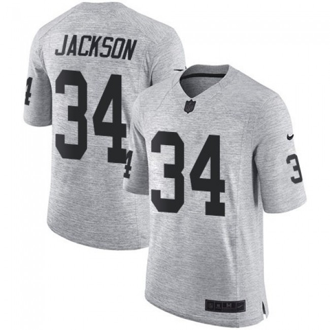 Nike Raiders #34 Bo Jackson Gray Men's Stitched NFL Limited Gridiron Gray II Jersey