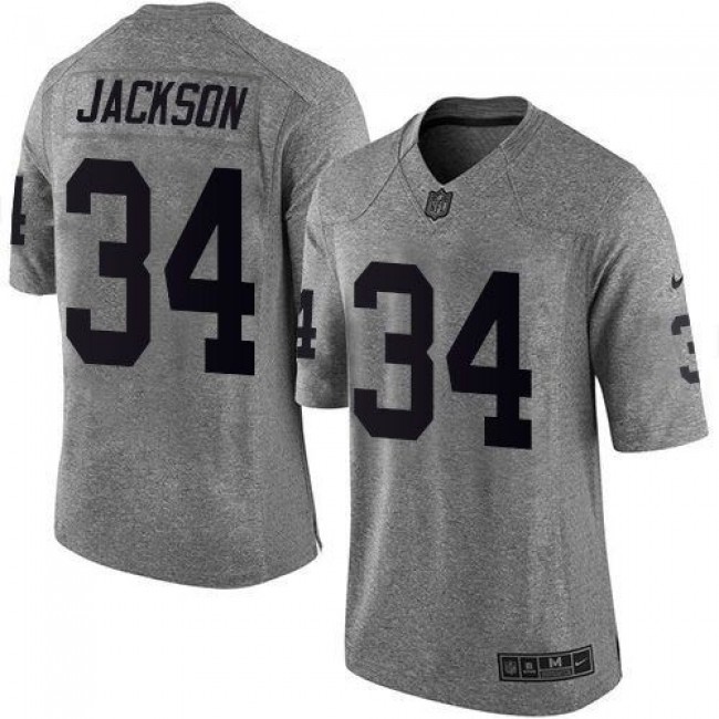 Nike Raiders #34 Bo Jackson Gray Men's Stitched NFL Limited Gridiron Gray Jersey