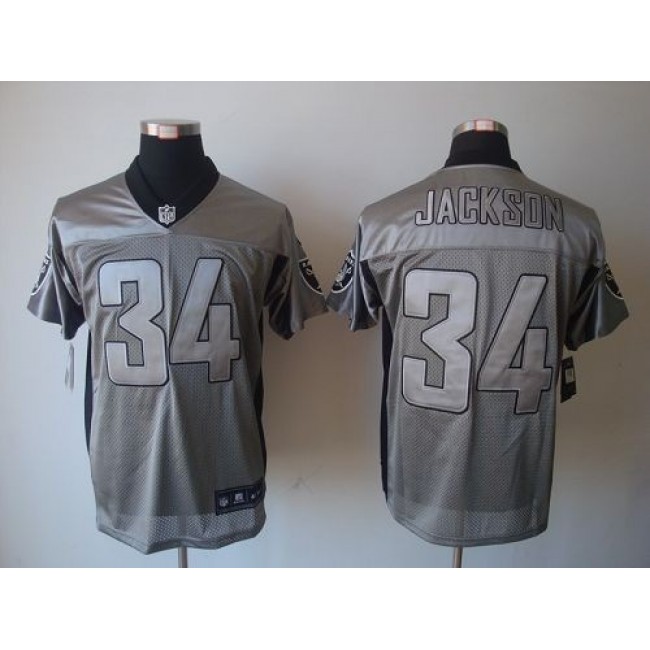 Nike Raiders #34 Bo Jackson Grey Shadow Men's Stitched NFL Elite Jersey
