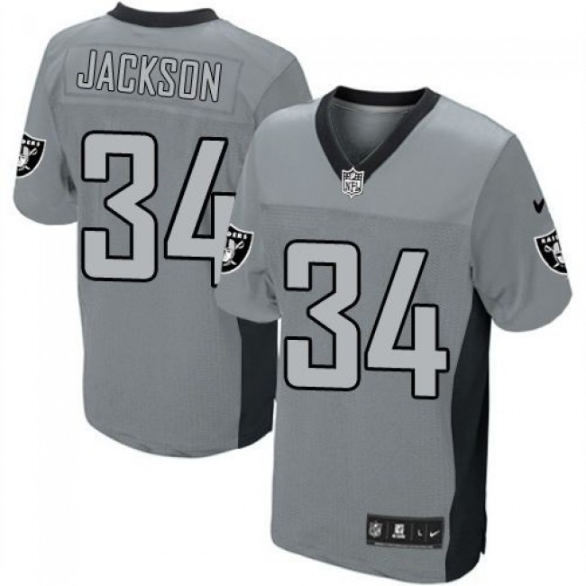 Las Vegas Raiders #34 Bo Jackson Grey Shadow Youth Stitched NFL Elite Jersey