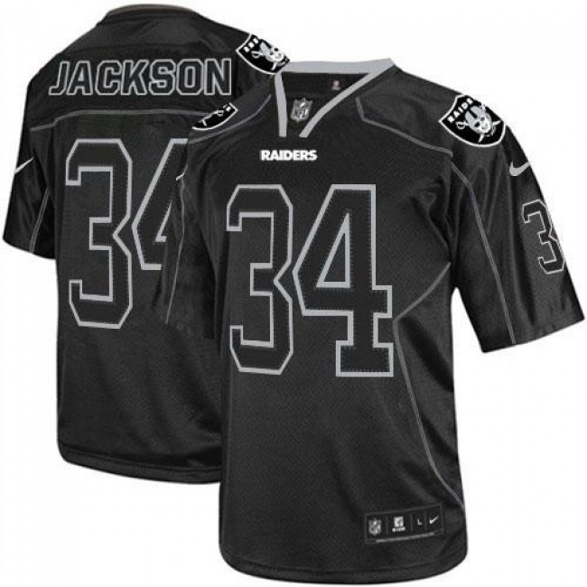 Nike Raiders #34 Bo Jackson Lights Out Black Men's Stitched NFL Elite Jersey