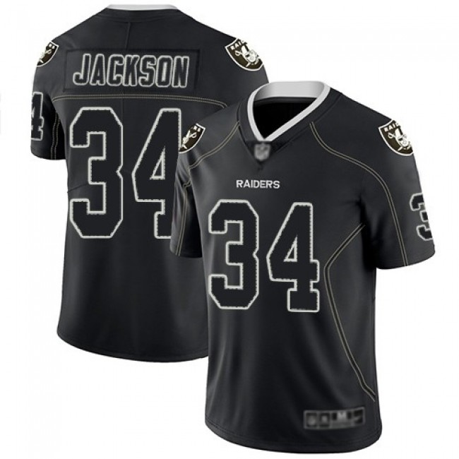 Nike Raiders #34 Bo Jackson Lights Out Black Men's Stitched NFL Limited Rush Jersey