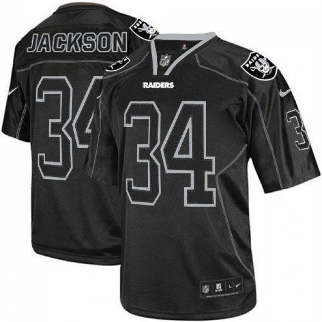 Las Vegas Raiders #34 Bo Jackson Lights Out Black Youth Stitched NFL Elite Jersey