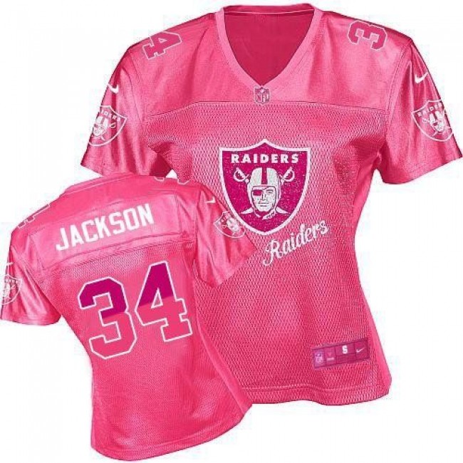 Women's Raiders #34 Bo Jackson Pink Fem Fan NFL Game Jersey
