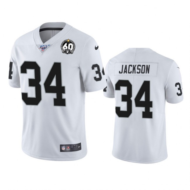 سيارة دينالي Online NFL Jersey Sale-Nike Raiders #34 Bo Jackson White 60th ... سيارة دينالي