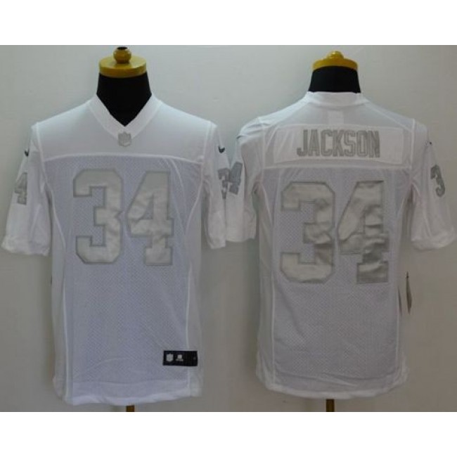 Nike Raiders #34 Bo Jackson White Men's Stitched NFL Limited Platinum Jersey
