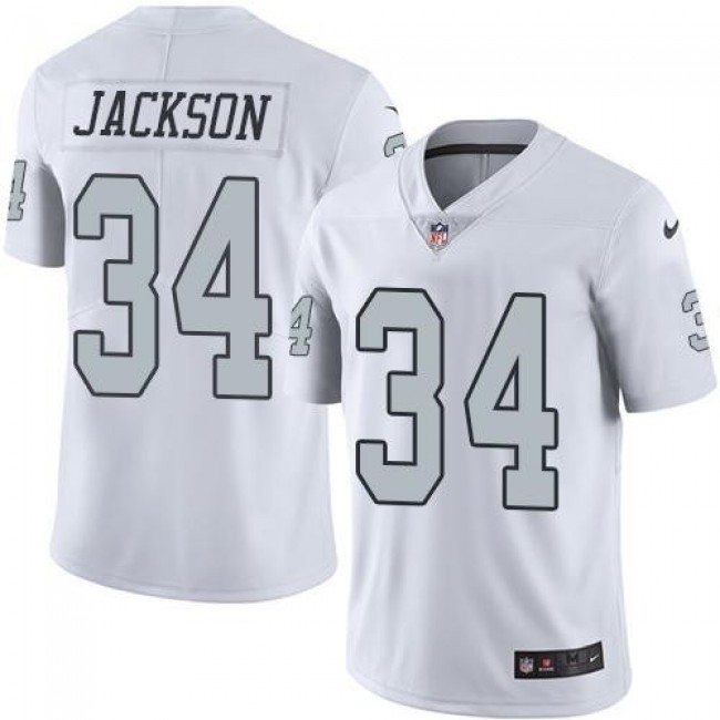 Nike Raiders #34 Bo Jackson White Men's Stitched NFL Limited Rush Jersey