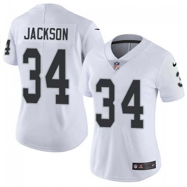 Women's Raiders #34 Bo Jackson White Stitched NFL Vapor Untouchable Limited Jersey